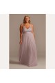 Tank V-Neck Embroidered Soft Net Bridesmaid Dress  F20119