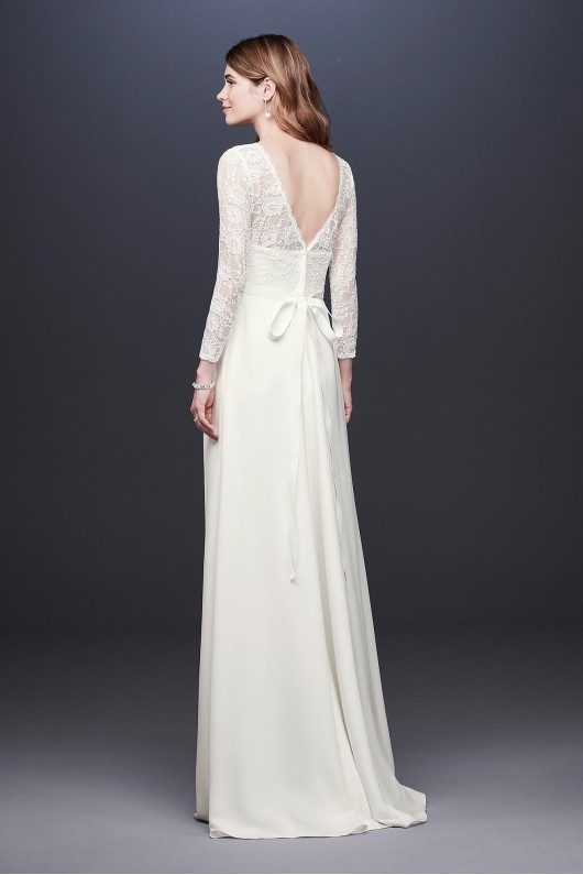 3/4 Sleeve Crepe Sheath Maternity Wedding Dress  Collection WG3921