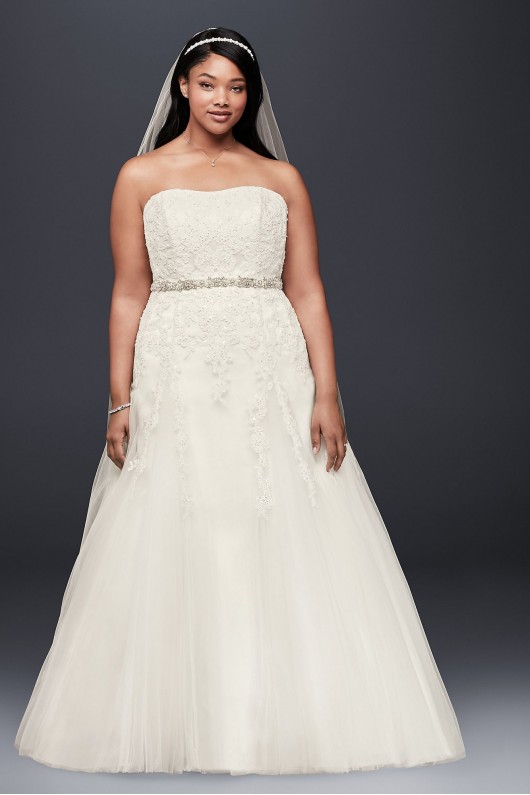 A-Line Beaded Tulle Plus Size Wedding Dress  Collection 9V3469