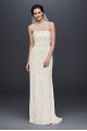 Allover Beaded Lace Sheath Gown with Empire Waist Galina S8551