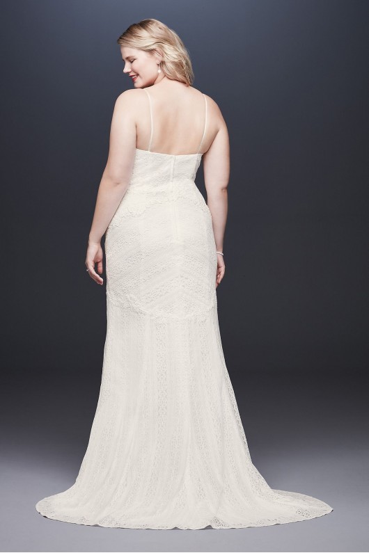 Allover Lace Tank Sheath Plus Size Wedding Dress Galina 9WG3916