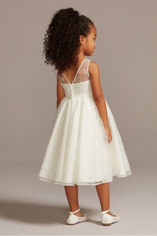 Allover Sequin Floral Lace Tank Flower Girl Dress  OP266