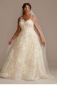 Applique Plus Size Wedding Dress with Button Back  8CWG876