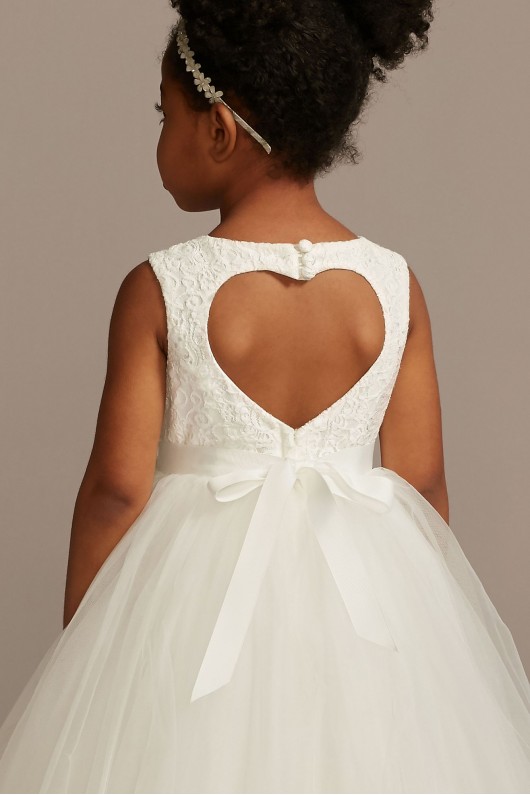 Ball Gown Flower Girl Dress with Heart Cutout  RK1368