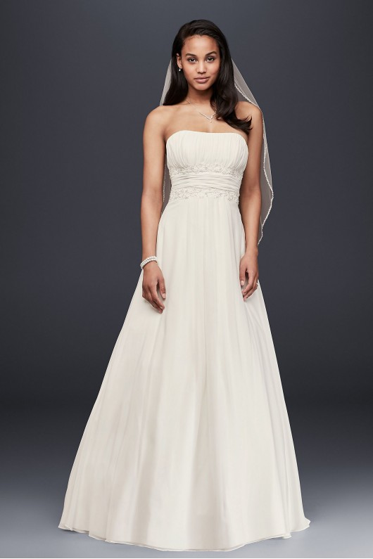 Beaded Chiffon Wedding Dress with Empire Waist  Collection 4XLNTV9743