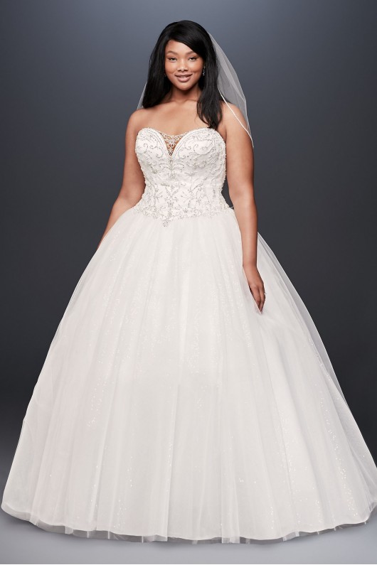 Beaded Illusion Plus Size Ball Gown Wedding Dress  Collection 9V3849