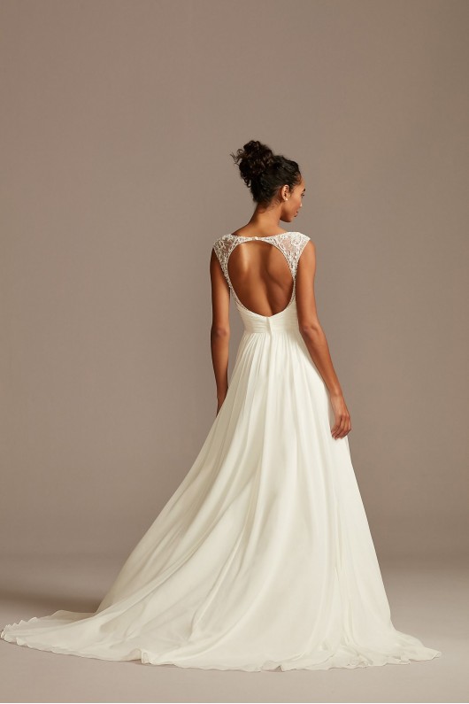 Beaded Keyhole Back Chiffon Wedding Dress  WG4003