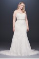 Beaded Lace Plus Size Tulle Mermaid Wedding Dress  9SWG810