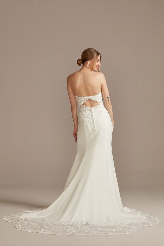 Beaded Lace Tall Wedding Dress with Back Strap  4XLLBSV830