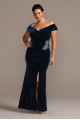 Beaded Off-the-Shoulder Velvet Plus Size Gown Alex Evenings 84917701