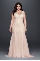 Beaded Trumpet Plus Size Wedding Dress  9SWG723