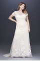 Cap Sleeve Floral Illusion Plus Size Wedding Dress Melissa Sweet 4XL8MS251199