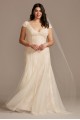 Cap Sleeve Point DEsprit Plus Size Wedding Dress Melissa Sweet 8MS251230