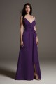 Charmeuse Bridesmaid Dress with Deep V-Neckline VW360549