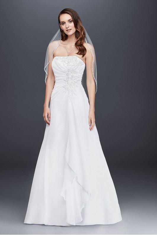 Chiffon A-line Wedding Dress with Side Draping  Collection V9409