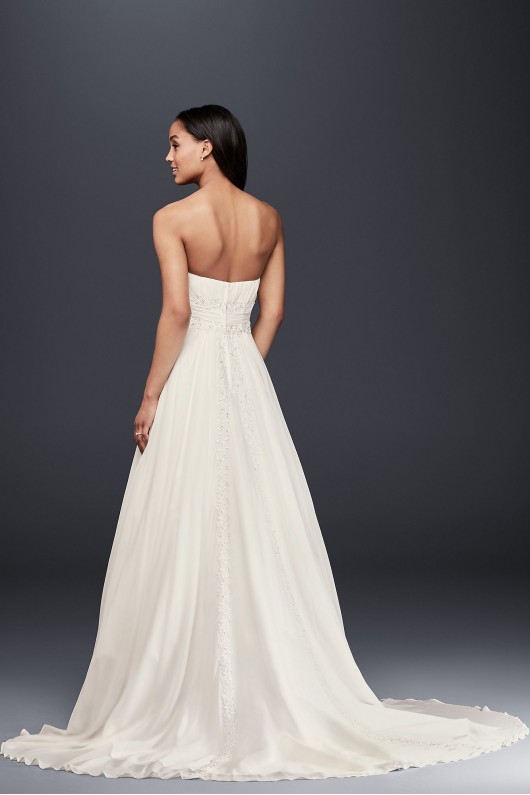 Chiffon Beaded Empire Waist Petite Wedding Dress  Collection 7V9743