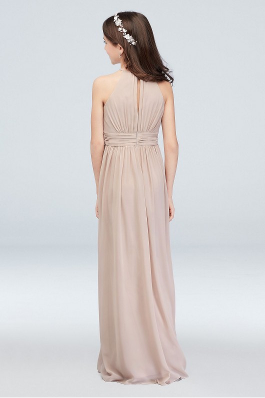 Chiffon High-Neck Pleated Junior Bridesmaid Dress  JB9890