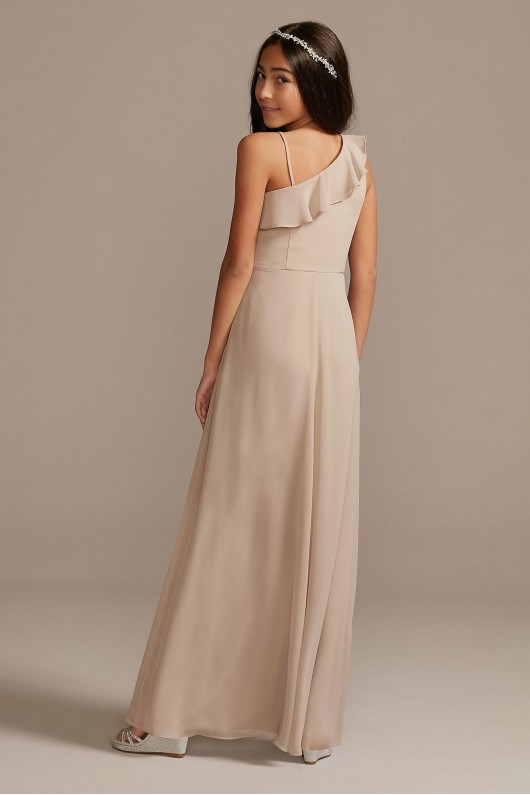 Chiffon One Shoulder Junior Bridesmaid Dress  JB9897