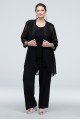 Chiffon Plus Size Pantsuit with High-Low Jacket Le Bos 25799