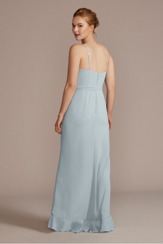 Chiffon Ruffle High-Low Bridesmaid Dress David&#039;s Bridal F20510