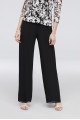 Chiffon Straight-Leg Pants with Picot Trim Alex Evenings 36025