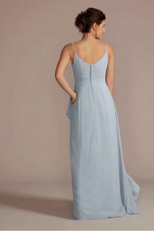 Chiffon V-Neck Cascade Skirt Bridesmaid Dress David&#039;s Bridal F20540