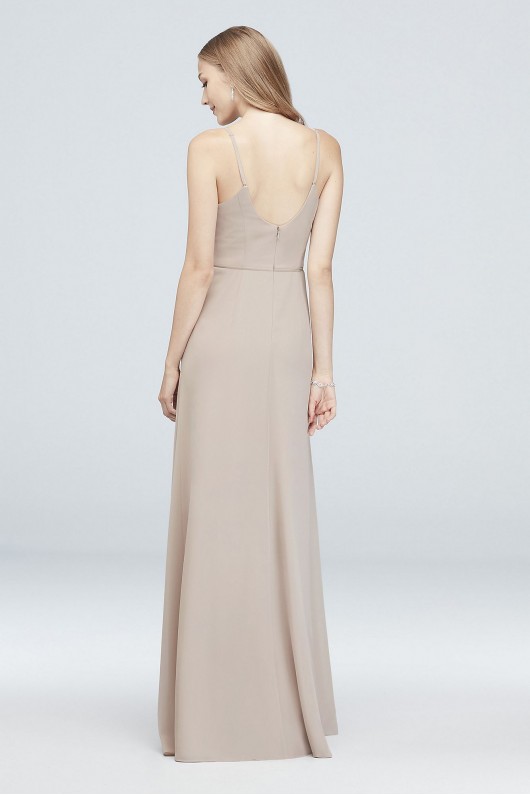 Chiffon V-Neck Spaghetti Strap Bridesmaid Dress  F19935