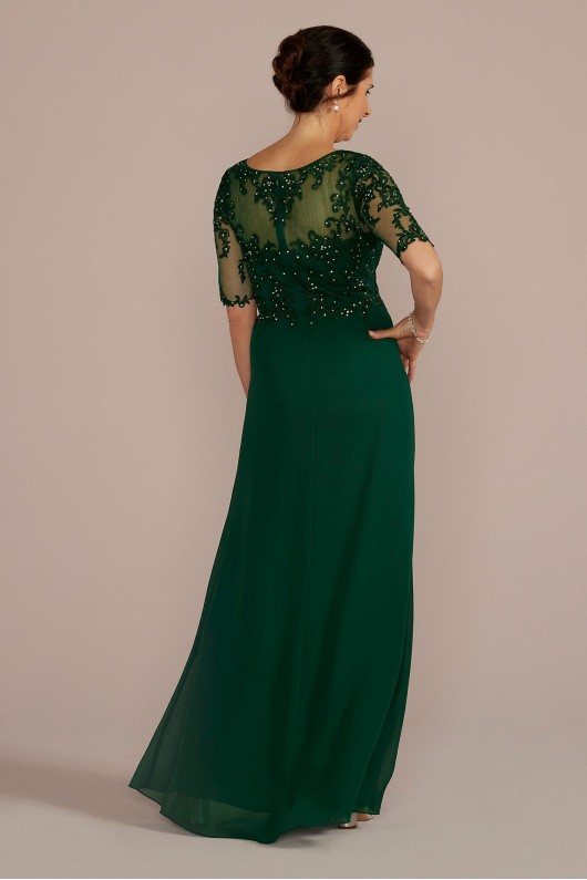 Chiffon and Lace Empire Waist Gown Oleg Cassini WBM2813