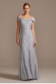 Cold-Shoulder Glitter Lace Mermaid Dress  2047