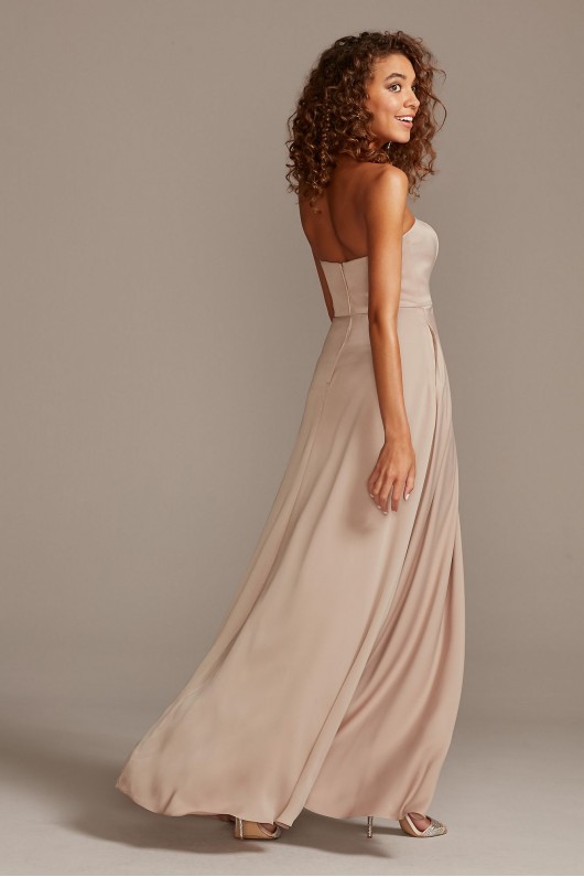 Crepe-Back Satin Strapless Bridesmaid Dress  F20097