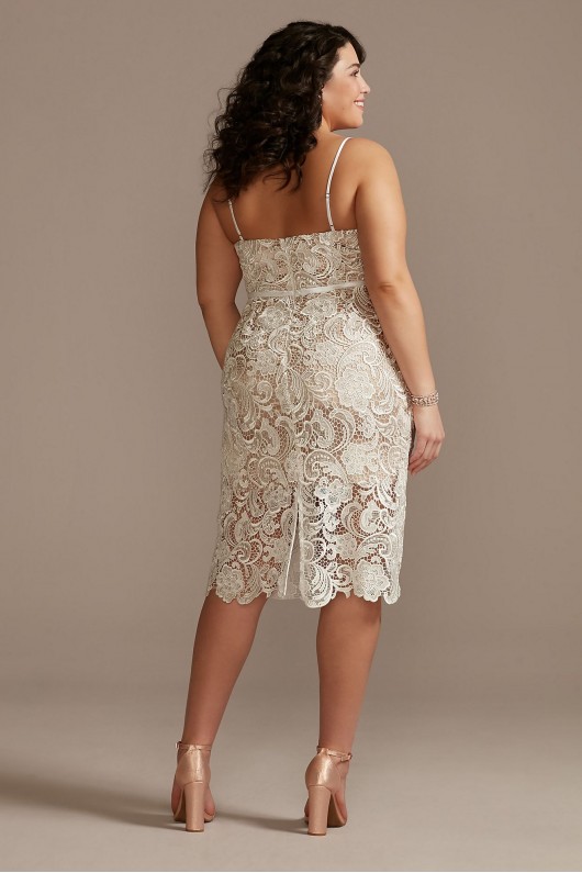 Crochet Lace Overlay Midi Plus Size Dress DB Studio 9SDWG0773