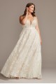 Crystal Bead Double Strap Plus Size Wedding Dress  9SWG840