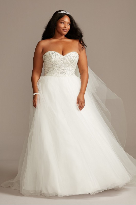 Crystal Floral Bodice Plus Size Wedding Dress  Collection 9WG3996