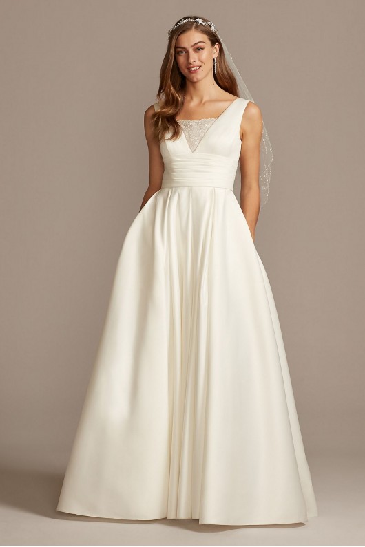 Cummerbund Satin Ball Gown Wedding Dress  Collection 4XLV3848