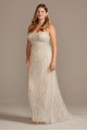 Deco Beaded Plus Size Lace Sheath Wedding Dress  9SWG829