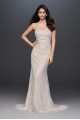 Deco Beaded Strapless Lace Sheath Wedding Dress  SWG829