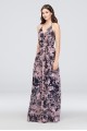 Double-Strap Long Printed Bridesmaid Wrap Dress  F19755P