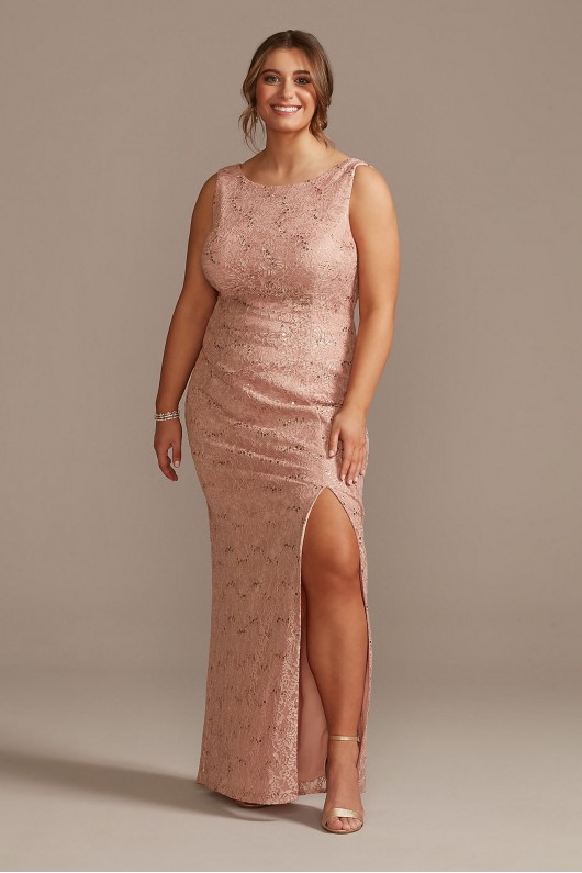 Draped Lace Floor-Length Dress with Matching Shawl  WBM2537W