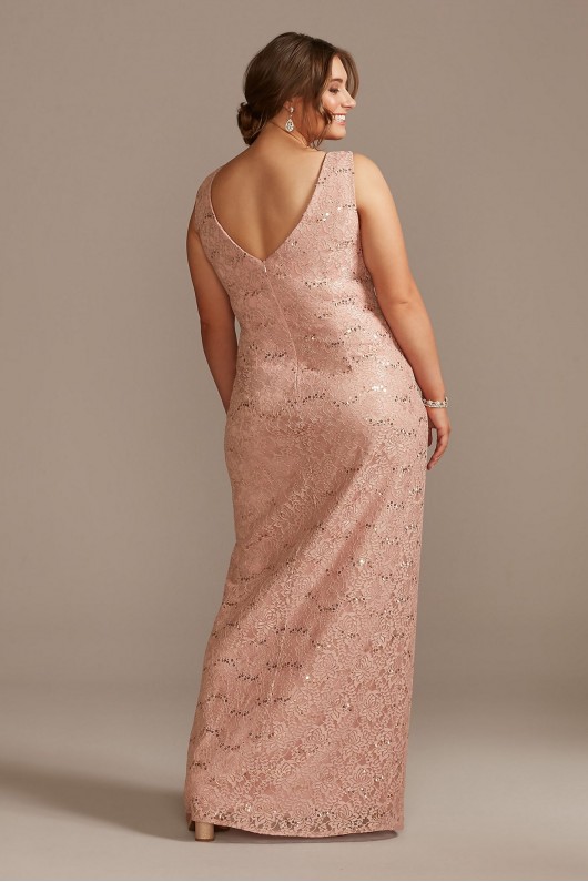 Draped Lace Floor-Length Dress with Matching Shawl  WBM2537W