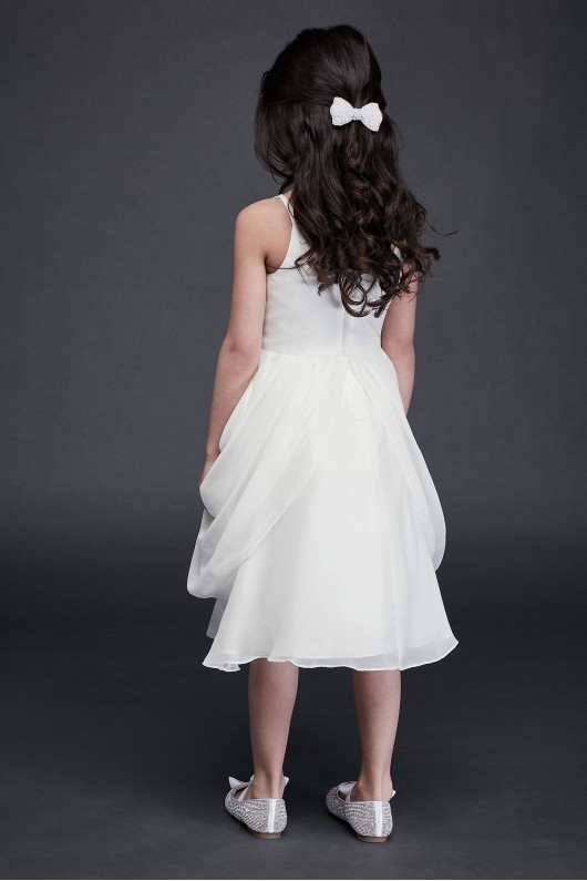 Draped Swag Skirt Chiffon Flower Girl Dress  OP262