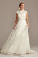 Embroidered Illusion Mock Neck Wedding Dress Melissa Sweet MS251205