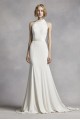 Extra Length High Neck Halter Crepe Sheath Gown 4XLVW351263