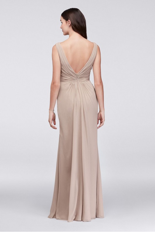 Faux-Wrap Pleated Chiffon Bridesmaid Dress  F19585