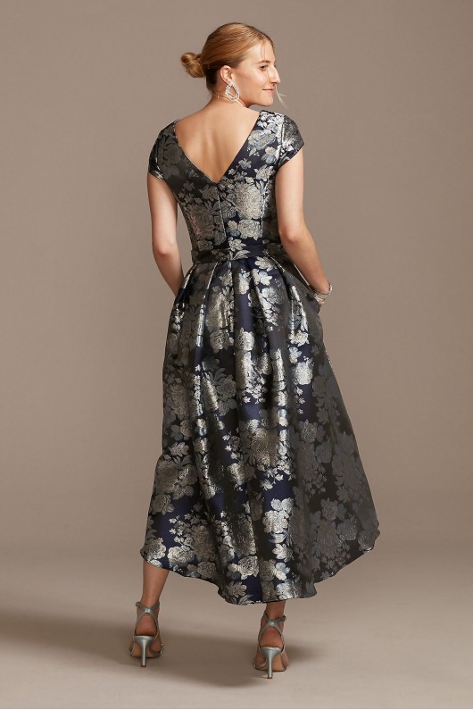 Floral Brocade High-Low A-Line Dress  VCRS1482