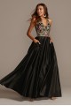 Floral Embellished Halter Satin Ball Gown Blondie Nites 2096BN