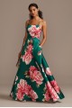 Floral Mikado Spaghetti Strap Racerback Gown City Triangles 5887JX2B