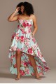 Floral Plus Size High Low Dress with Open Back Blondie Nites 2128BNW