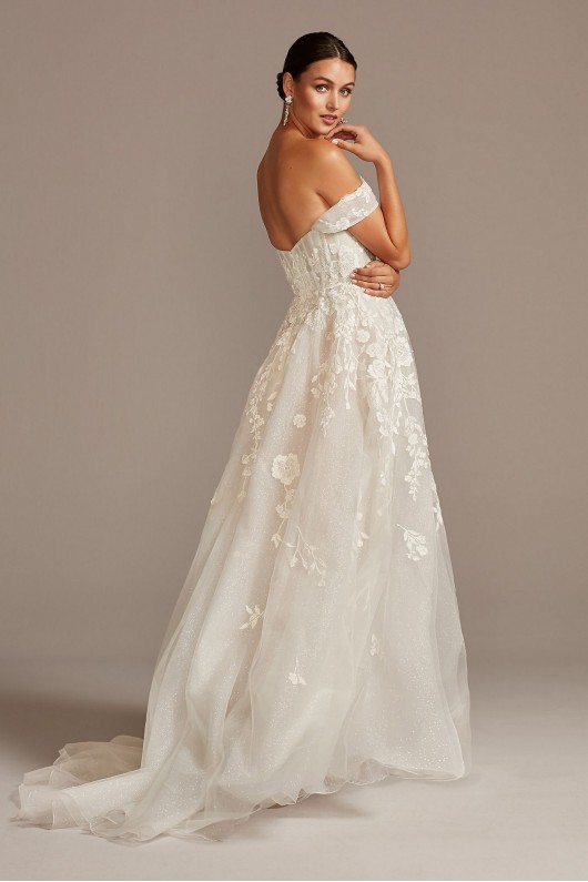 Floral Tall Wedding Dress with Removable Sleeves  4XLSWG834