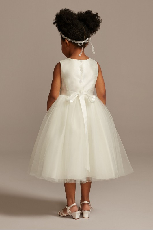 Flower Girl Dress with Tulle and Ribbon Waist  OP218