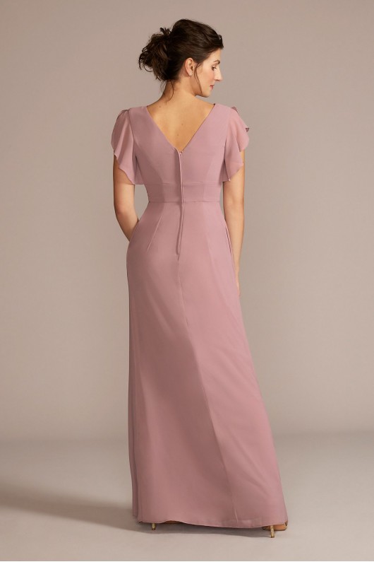 Flutter Sleeve Chiffon V-Neck Bridesmaid Dress David&#039;s Bridal F20506